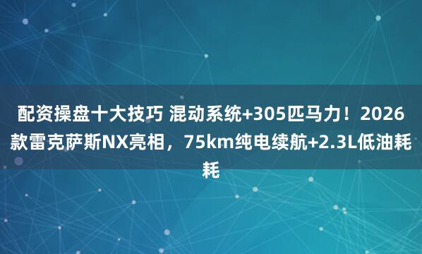 配资操盘十大技巧 混动系统+305匹马力！2026款雷克萨斯NX亮相，75km纯电续航+2.3L低油耗