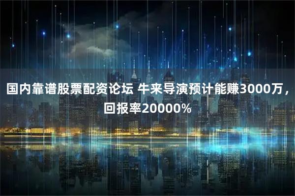 国内靠谱股票配资论坛 牛来导演预计能赚3000万，回报率20000%